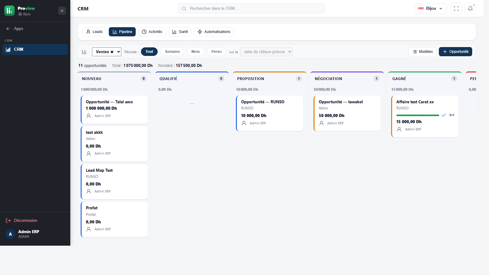 Proview — CRM pipeline